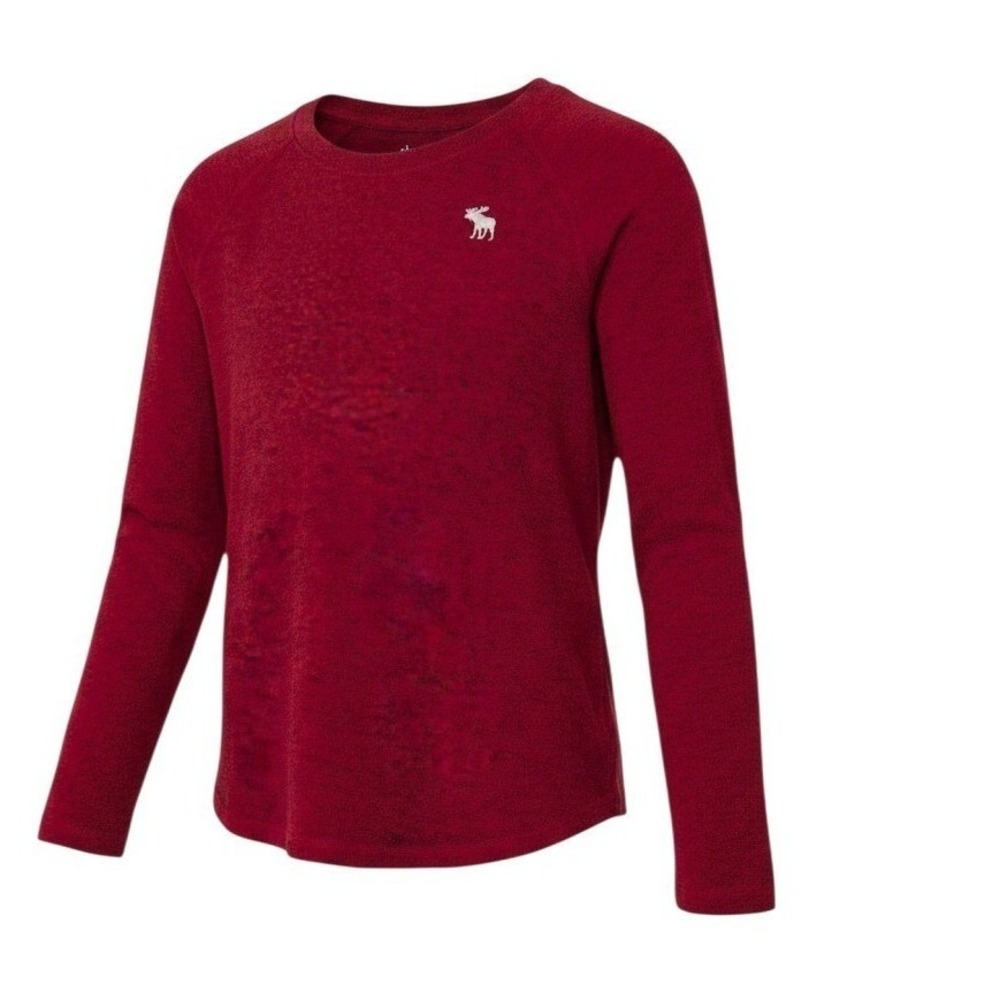 Abercrombie Kids Long‎ Sleeve Red Heathered Crew Neck T Shirt Size 15/16